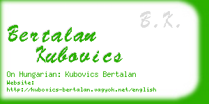 bertalan kubovics business card